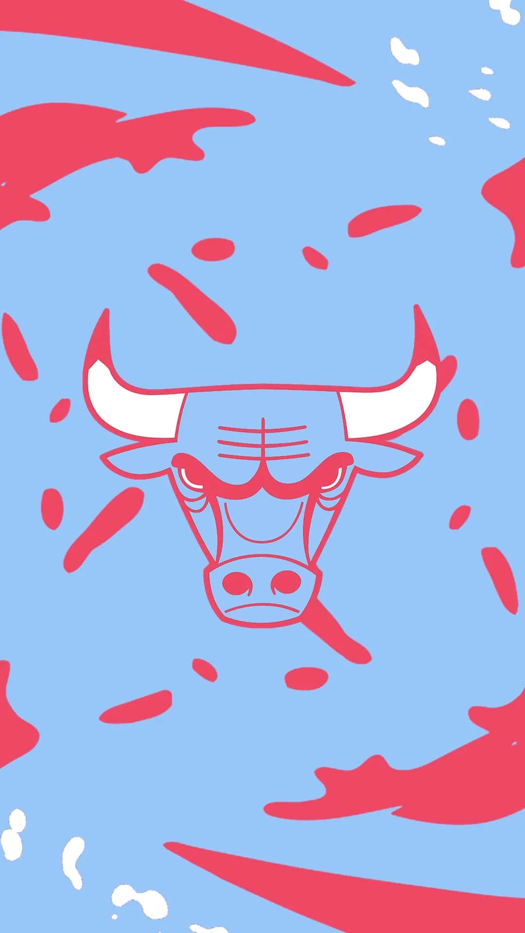 Chicago Bulls, red bull head, white horns, Full HD Phone Wallpaper
