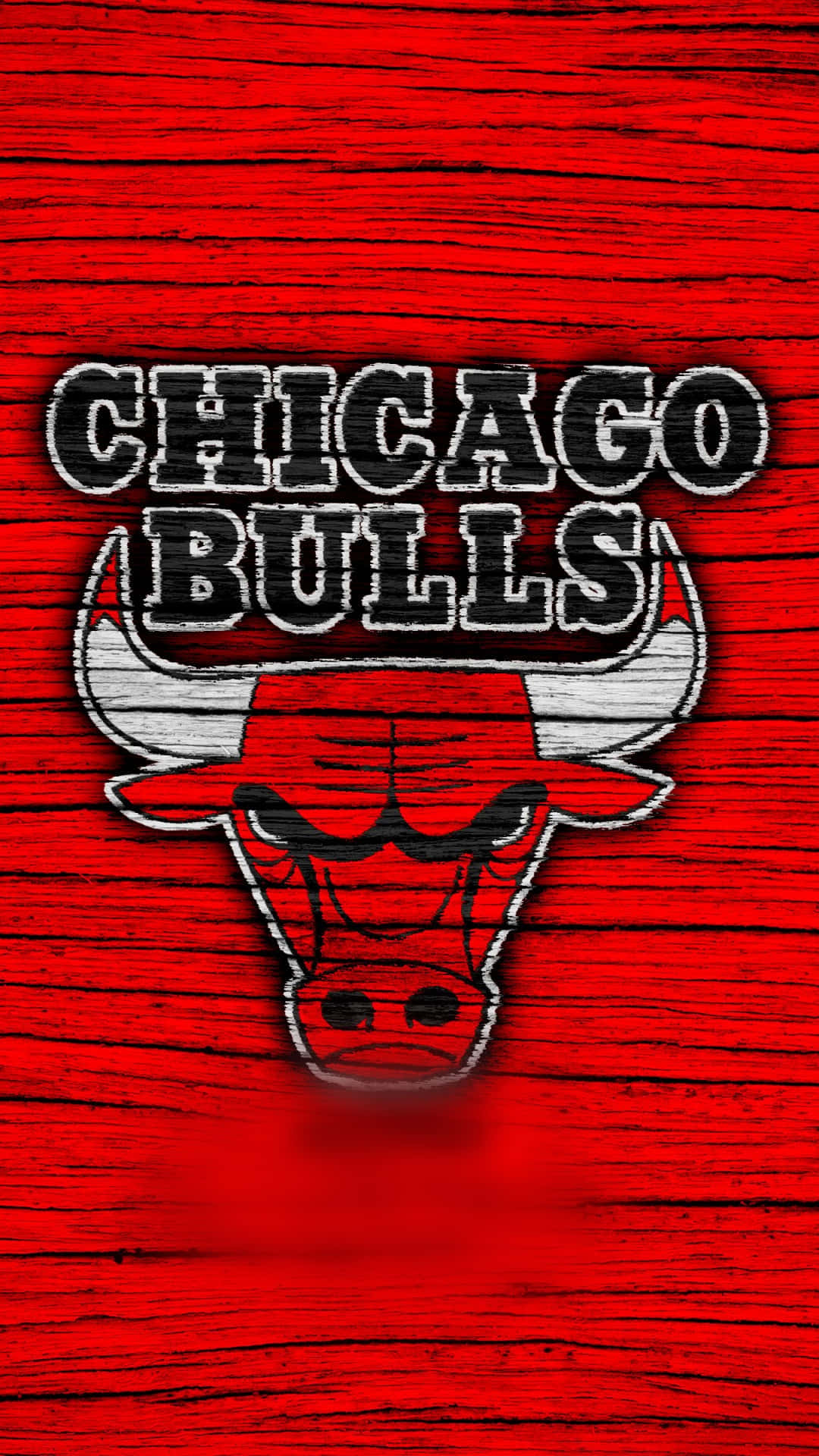 Chicago Bulls, red, wooden texture, Full HD Phone Wallpaper