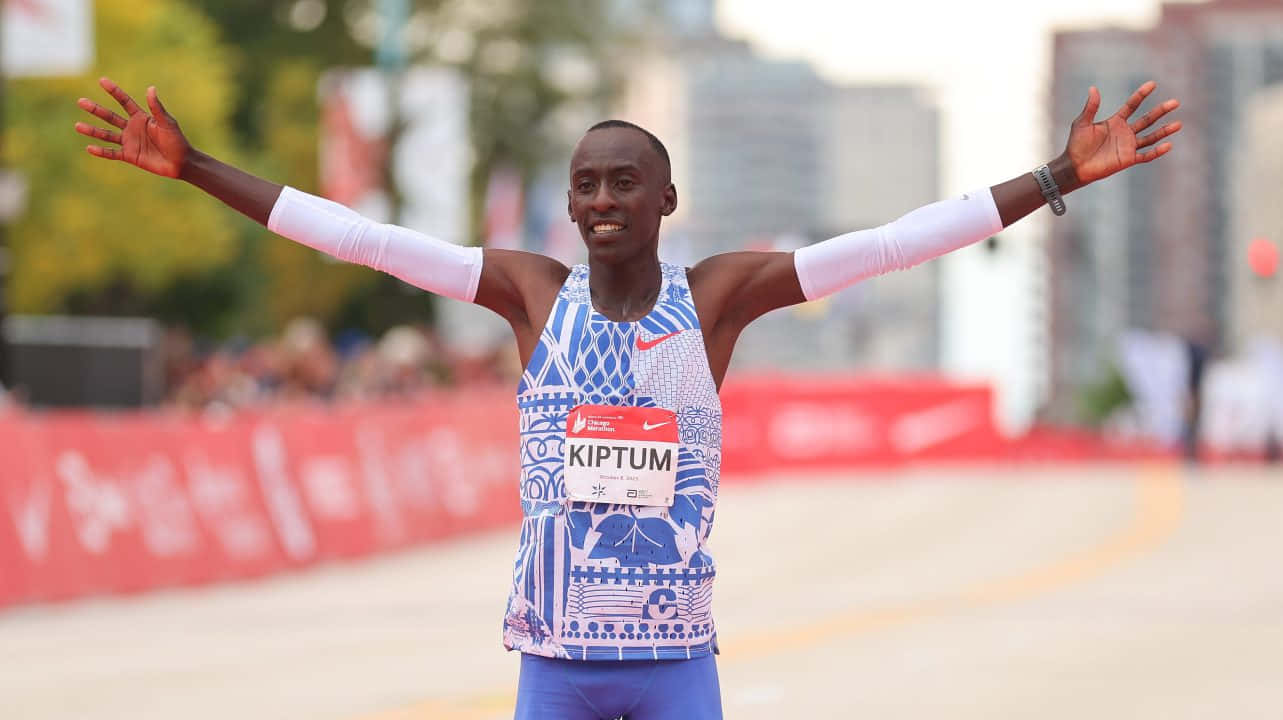 Chicago Marathon, finish line, city street, HD Desktop Wallpaper