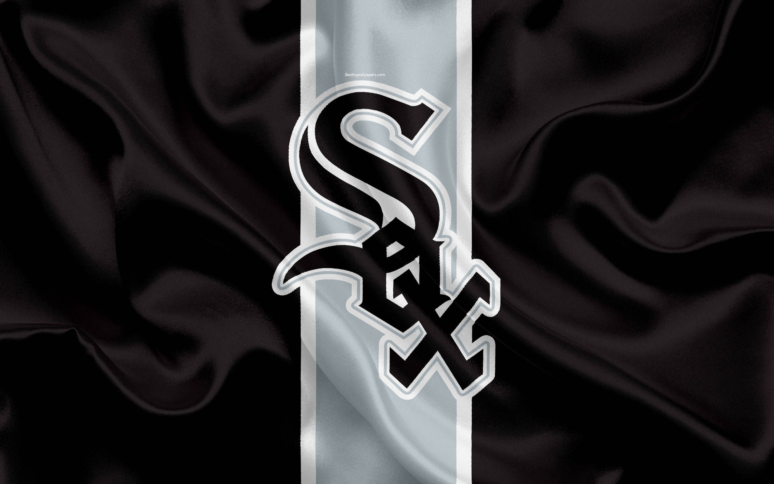 Chicago White Sox, black, silver, 2K Desktop Wallpaper