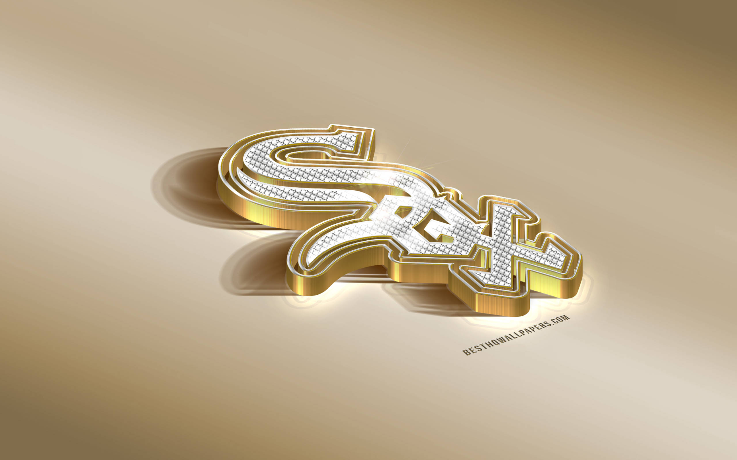Chicago White Sox, 3D rendering, gold, 2K Desktop Wallpaper