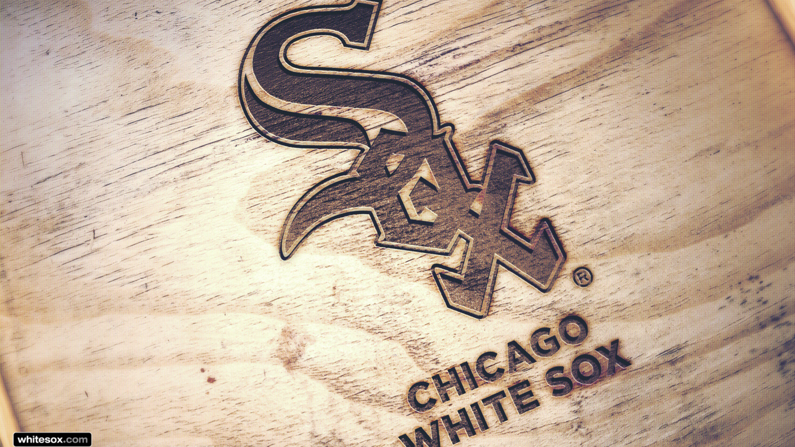 Chicago White Sox, wood, natural grain texture, 2K Desktop Wallpaper