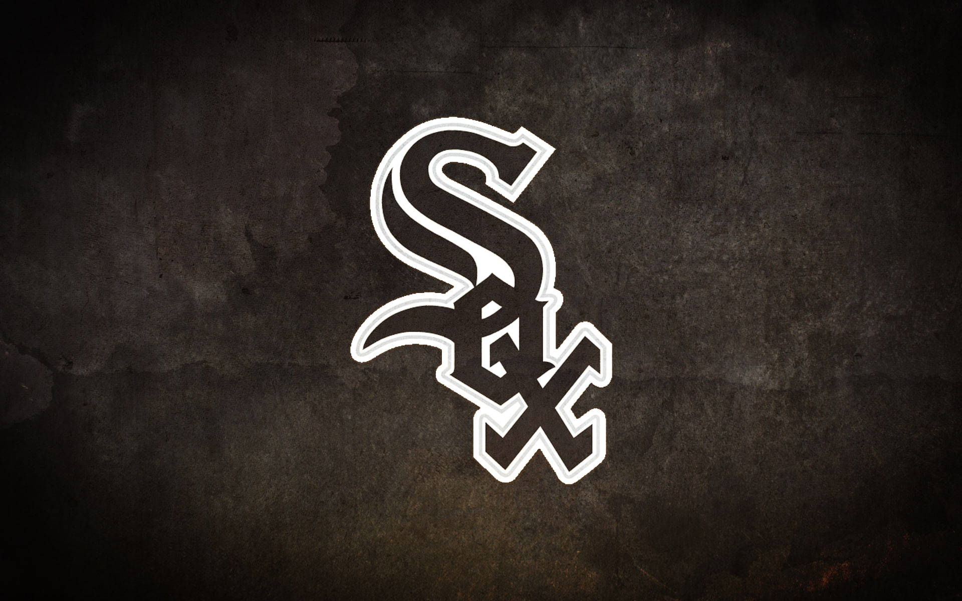 Chicago White Sox, white Chicago White Sox logo, dark gray concrete wall, Full HD Desktop Wallpaper