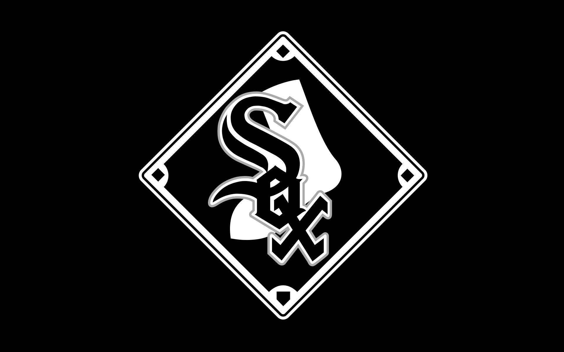 Chicago White Sox, black and white, baseball logo, Full HD Desktop Wallpaper
