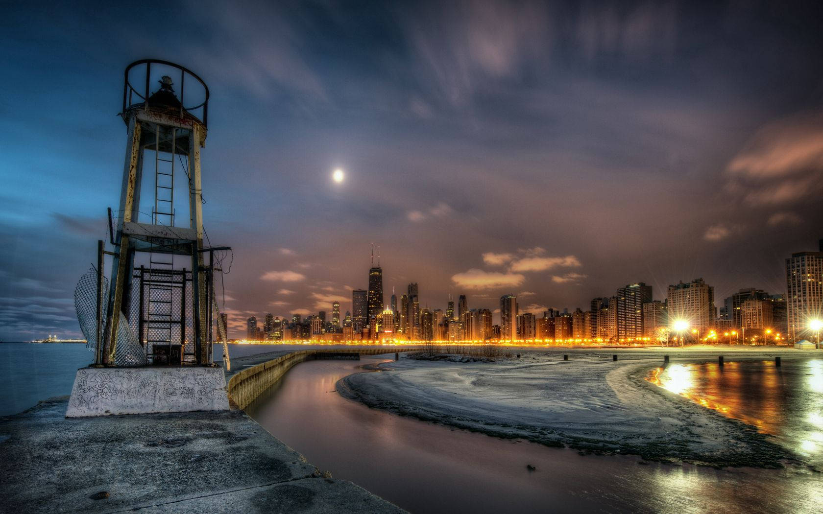 lighthouse, Chicago, pier, HD Desktop Wallpaper