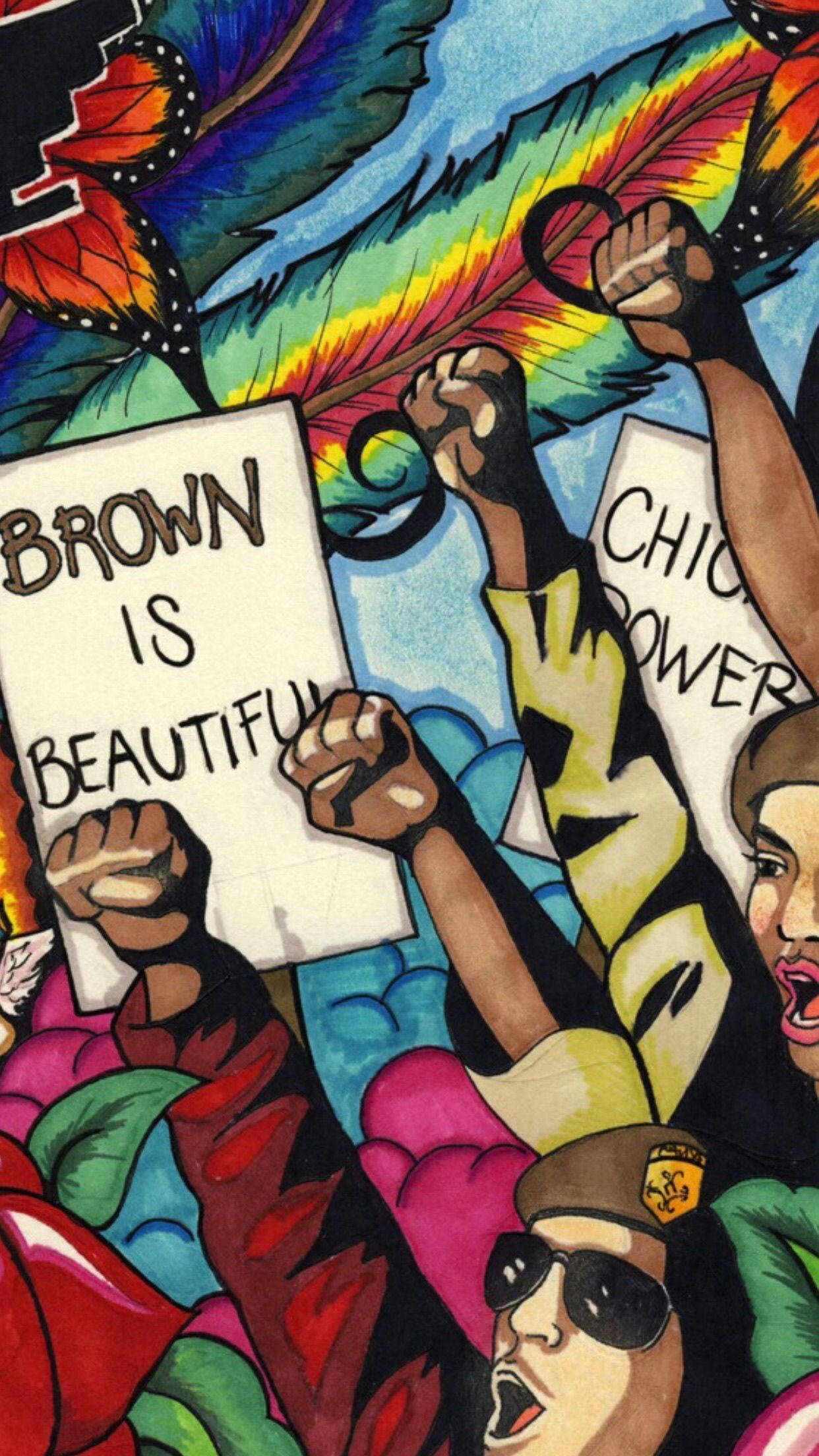Chicano, mural, protesters, Full HD Phone Wallpaper
