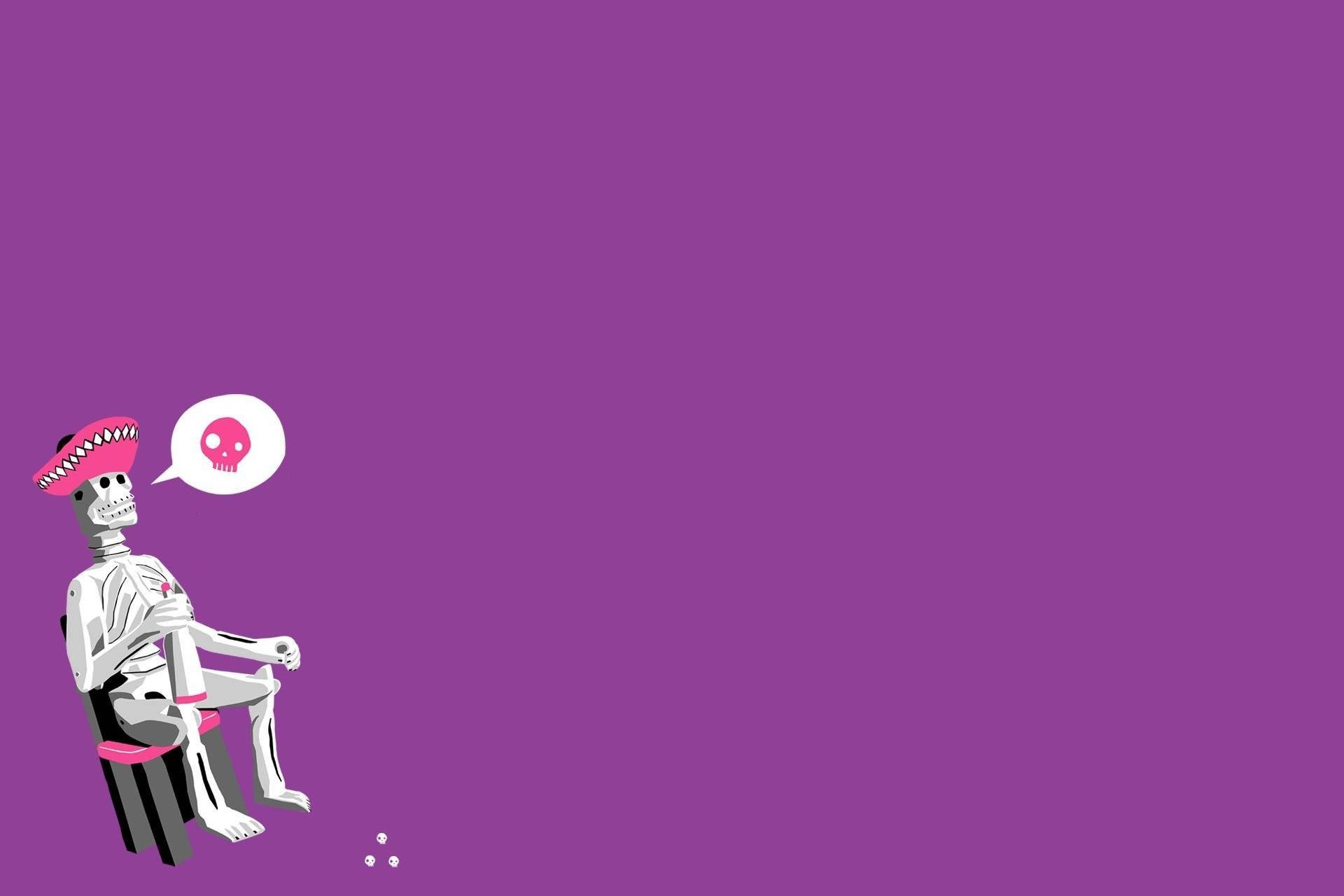 Chicano, skeleton, pink hat, Full HD Desktop Wallpaper