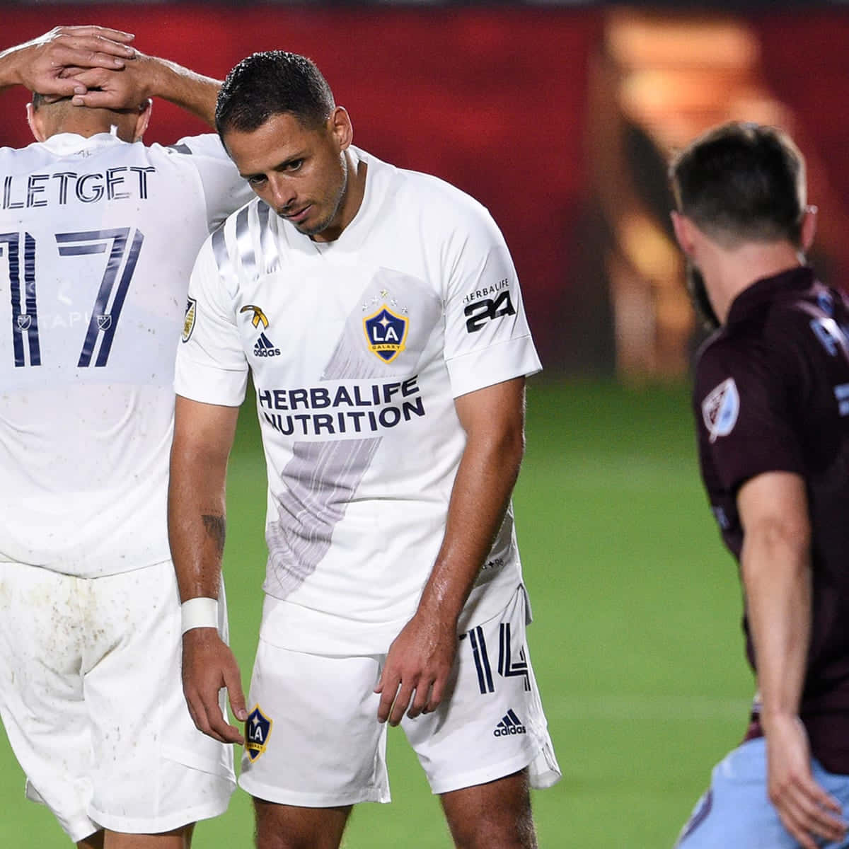 Chicharito, LA Galaxy, white jersey, SD Desktop Wallpaper