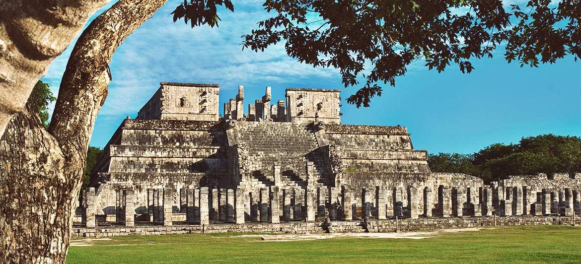 Chichen Itza, sunset, ancient Mayan temple ruins, SD Desktop Wallpaper