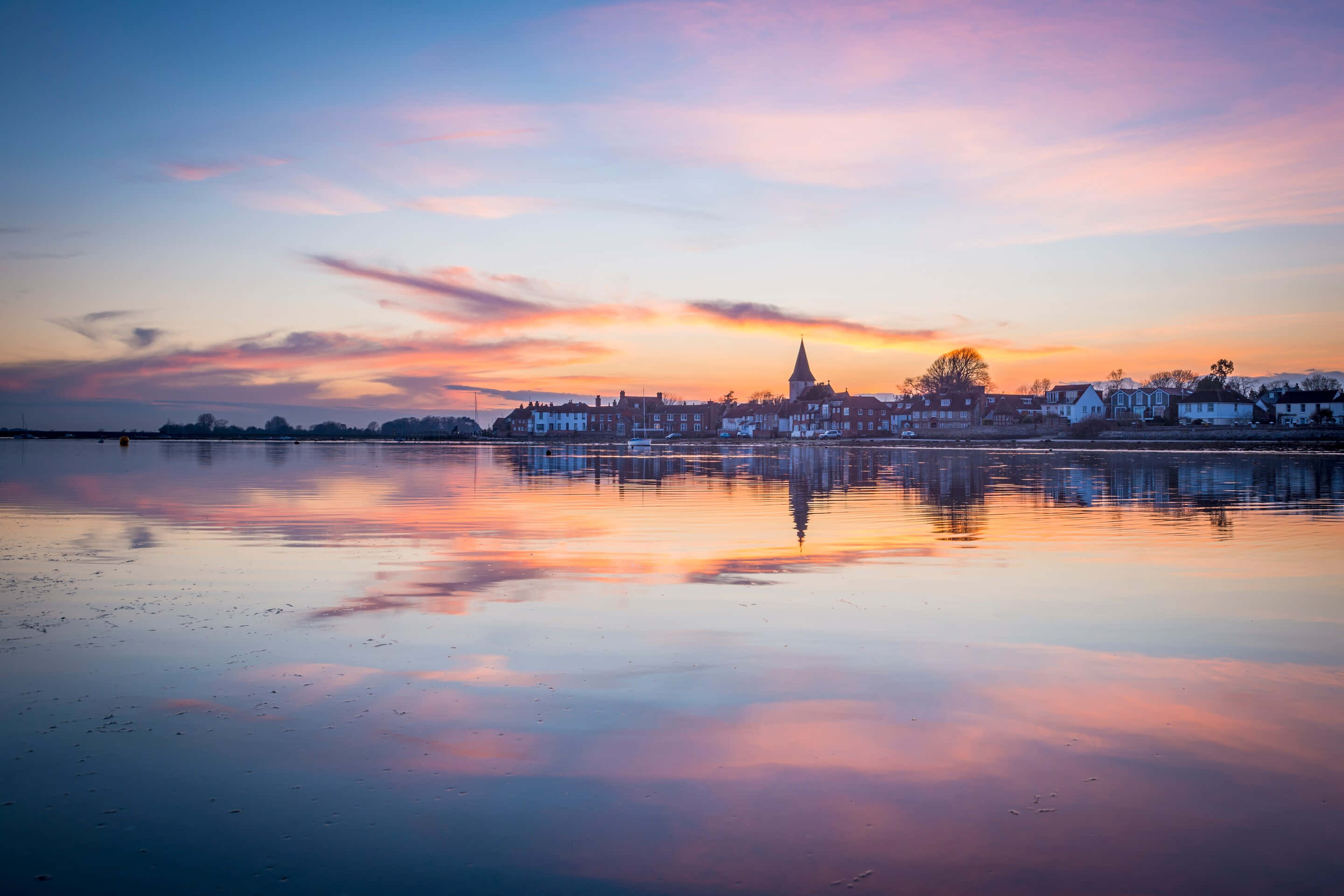 Chichester, waterfront, sunset, 2K Desktop Wallpaper