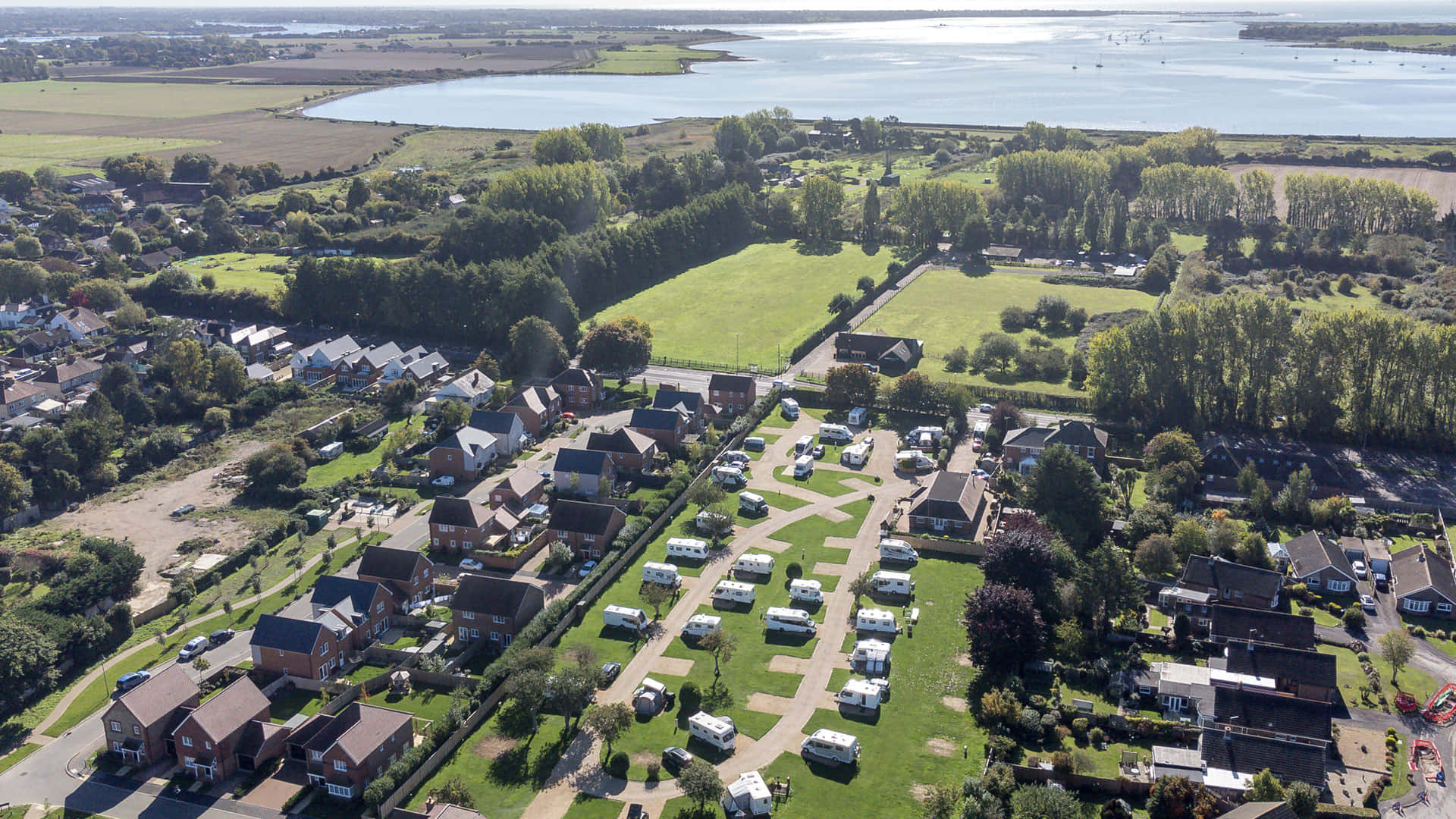 Chichester, aerial view, suburban neighborhood, Full HD Desktop Wallpaper