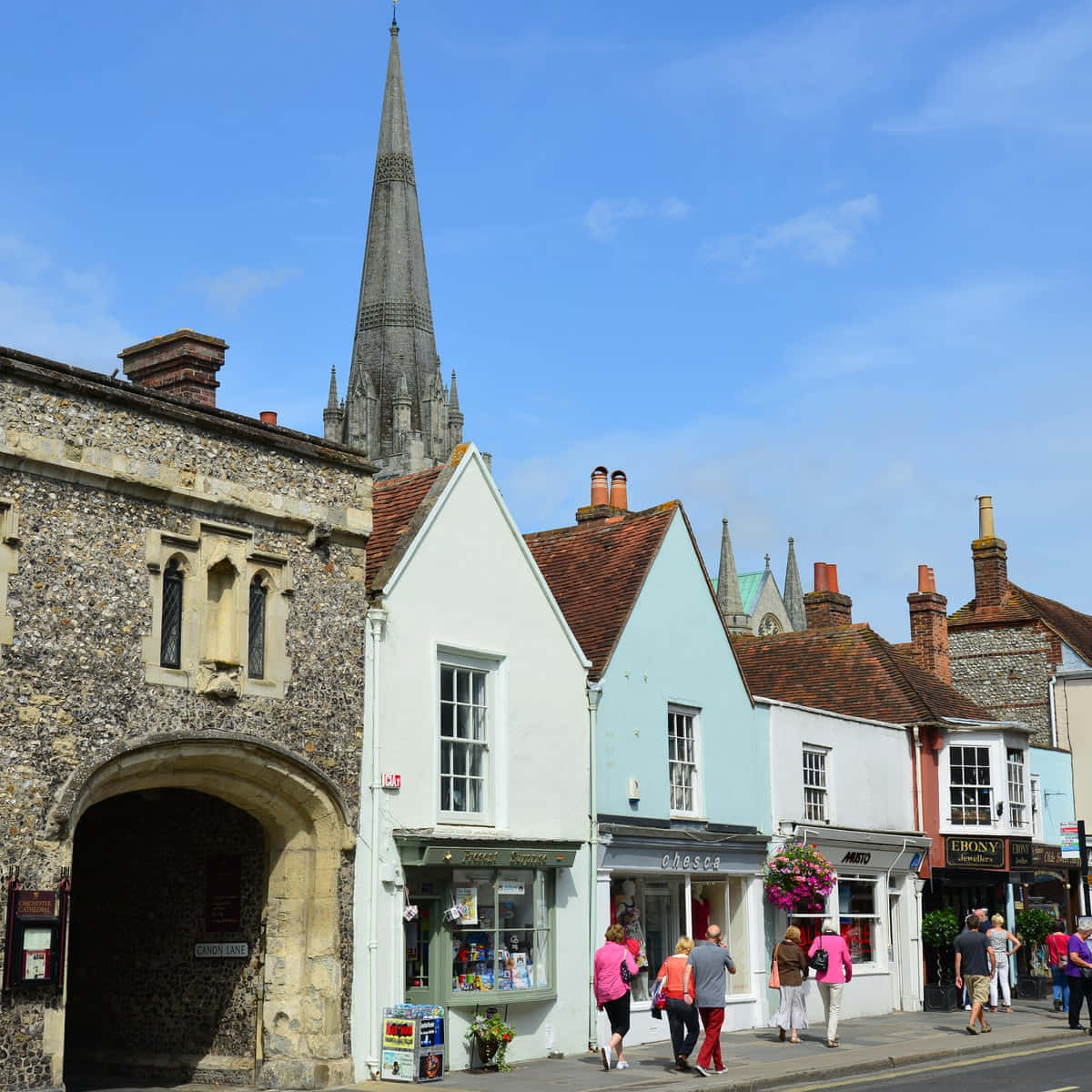 Chichester, historic town centre, bustling street, SD Desktop Wallpaper