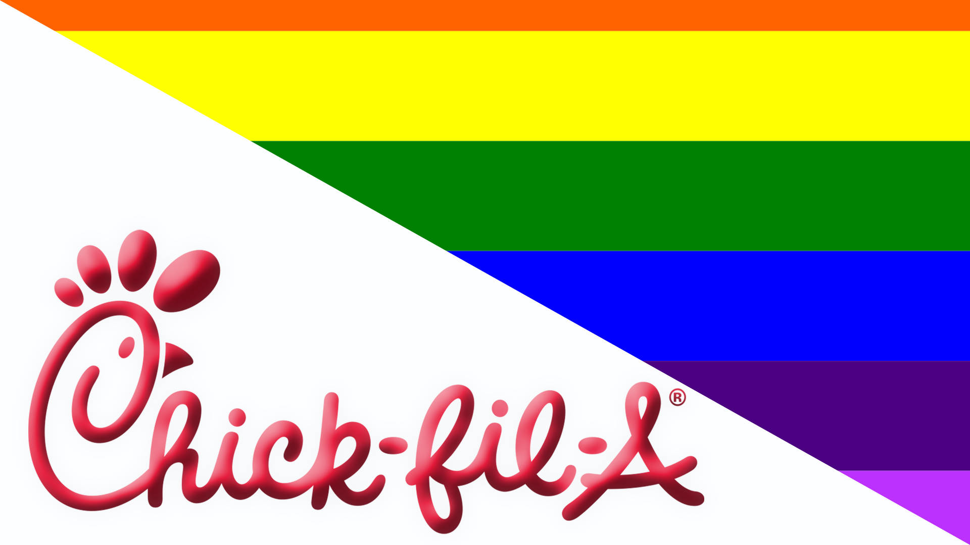 Chick-fil-A, red script, white diagonal, Full HD Desktop Wallpaper