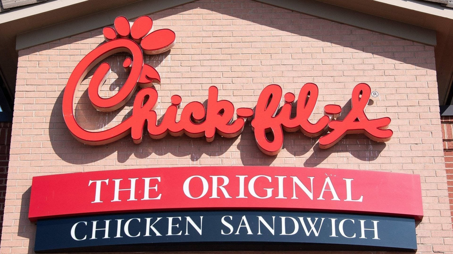 Chick-fil-A, bright red, bold lettering, Full HD Desktop Wallpaper