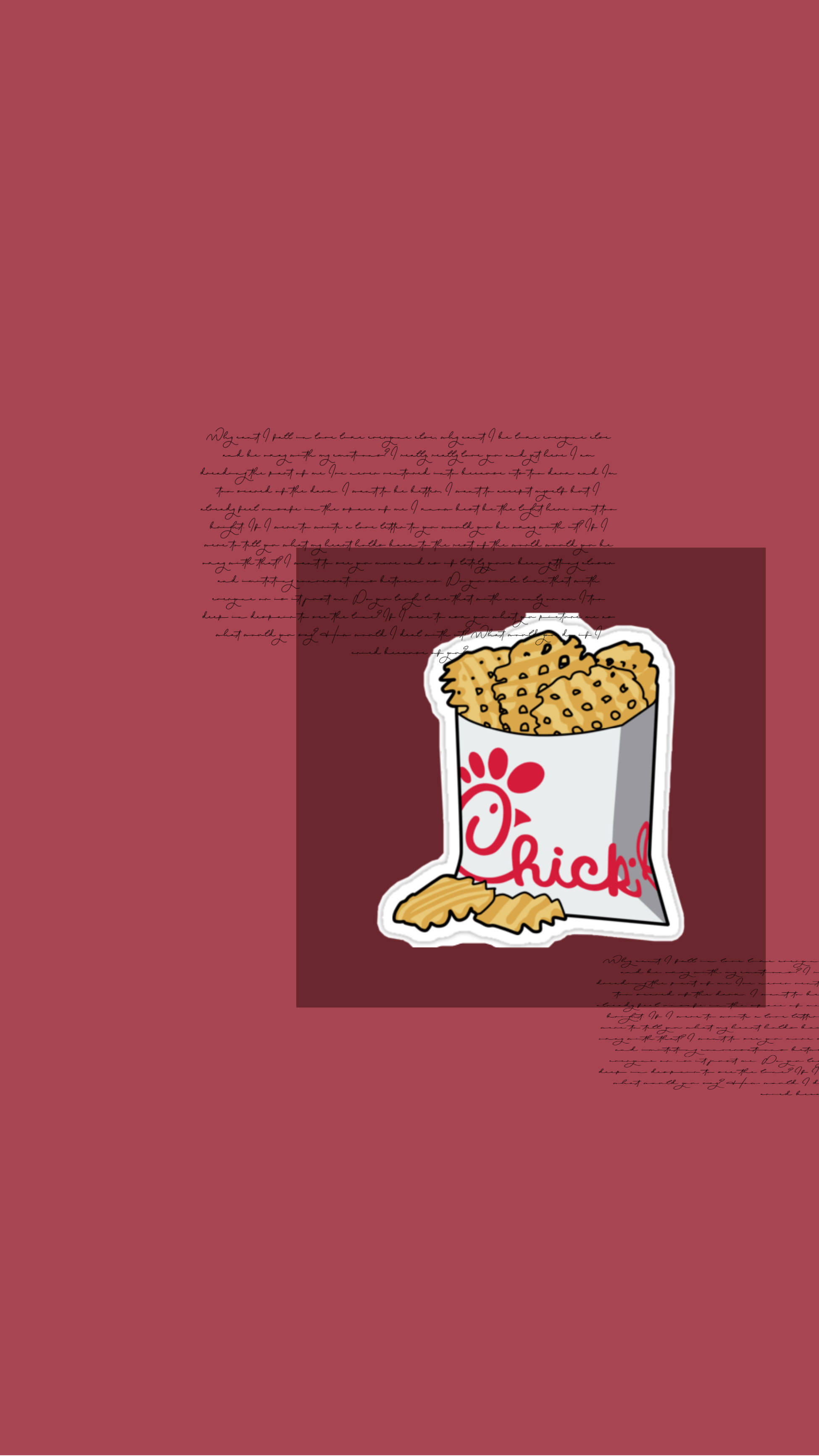 Chick Fil A, Crisscross Fries, cartoon chicken nugget bag, 2K Phone Wallpaper