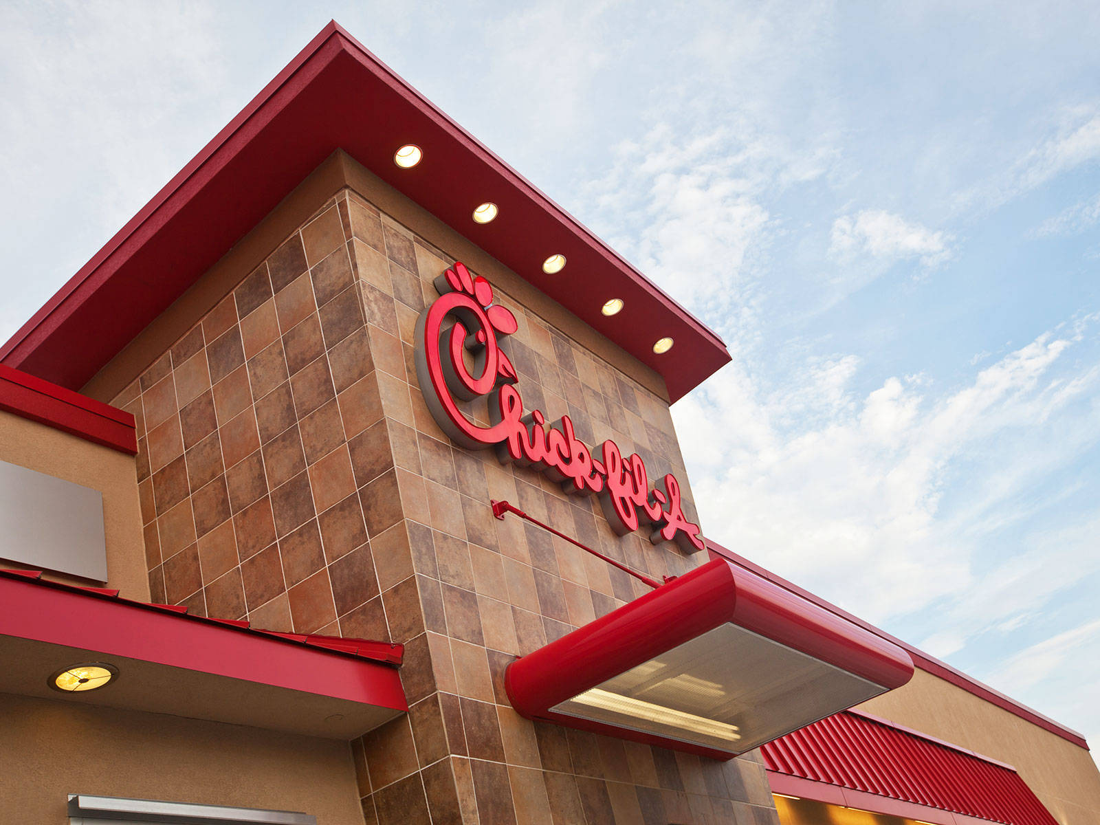 Chick-fil-A, red trim, logo, HD Desktop Wallpaper