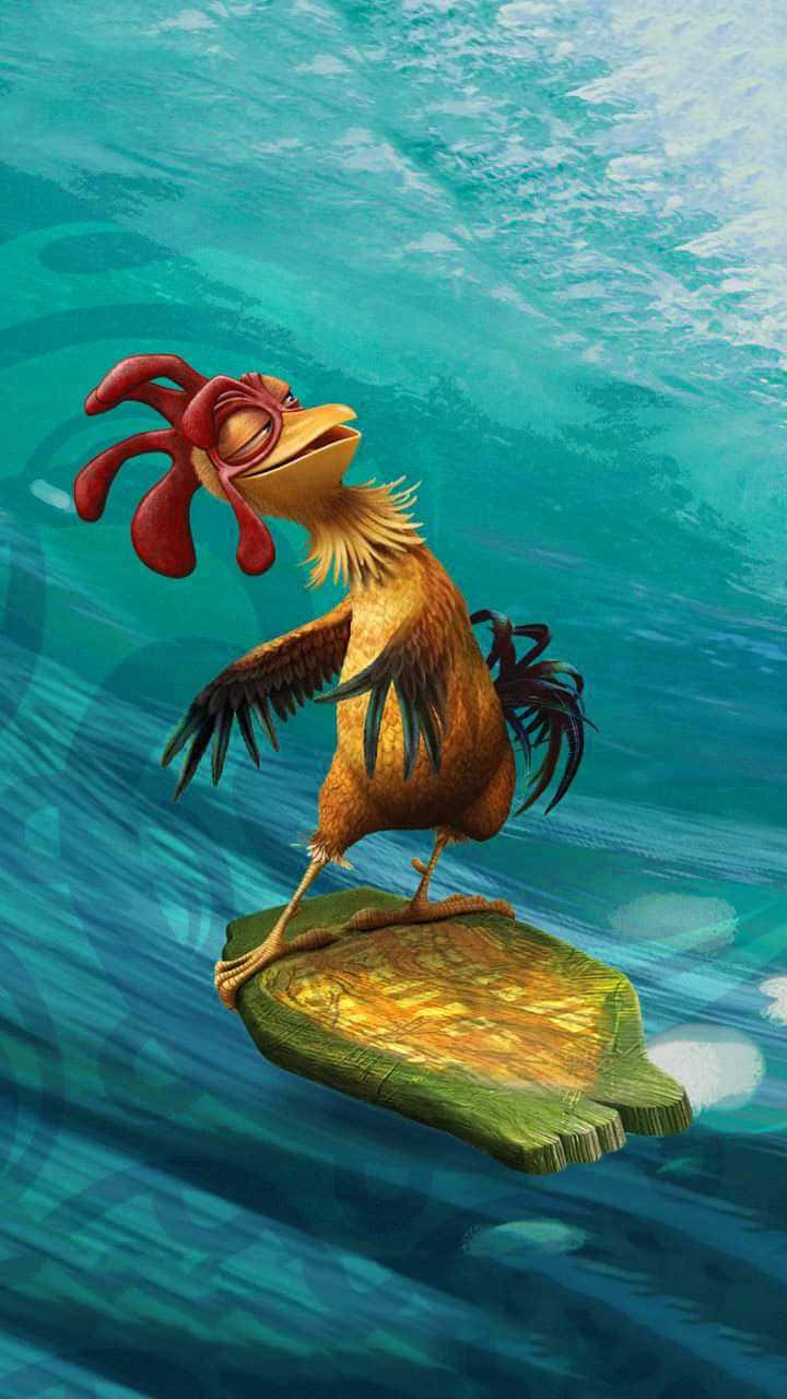 Chicken Joe, surfing, red comb, HD Phone Wallpaper