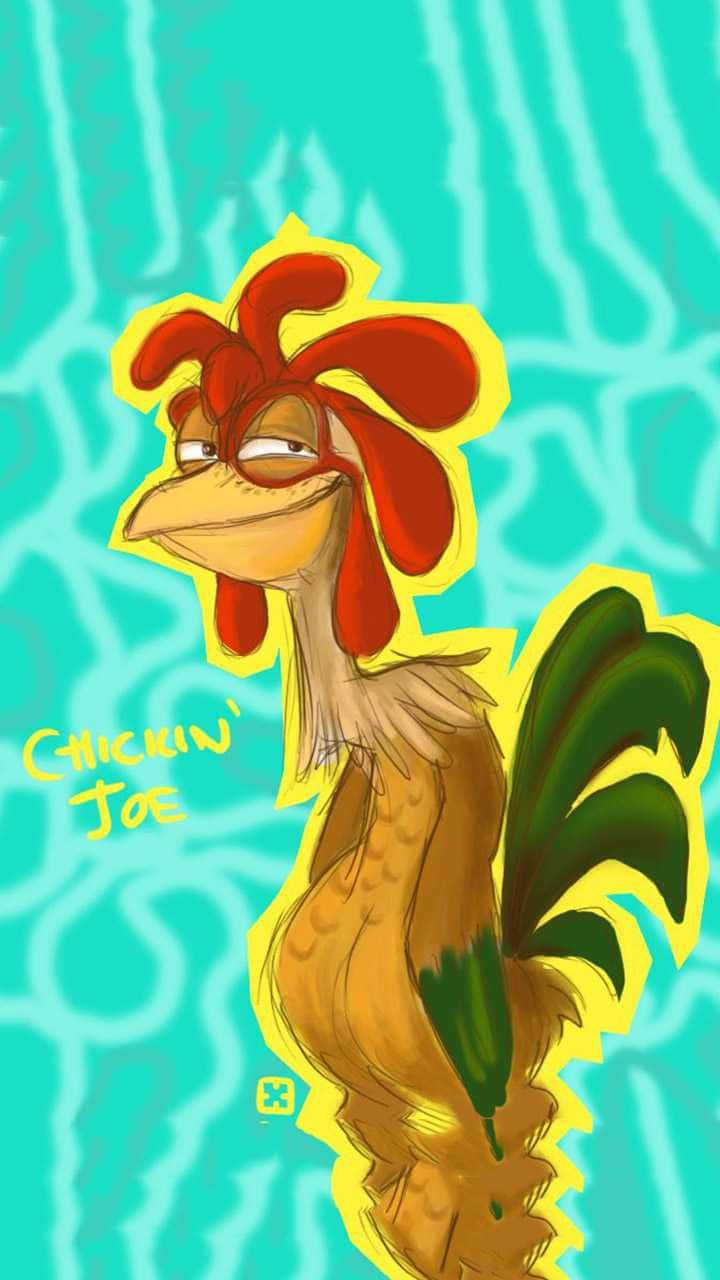 Chicken Joe, red comb, green tail, HD Phone Wallpaper