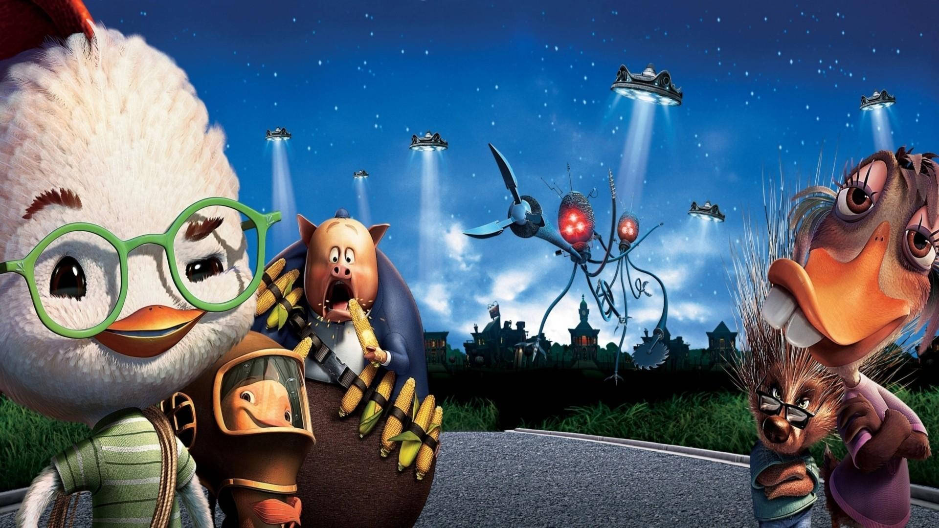 Chicken Little, alien invasion, animated animal heroes, Full HD Desktop Wallpaper