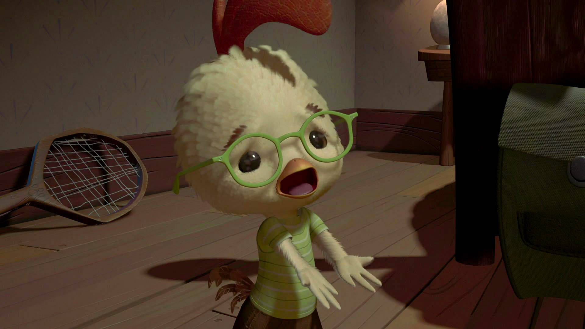 Chicken Little, green glasses, striped shirt, Full HD Desktop Wallpaper