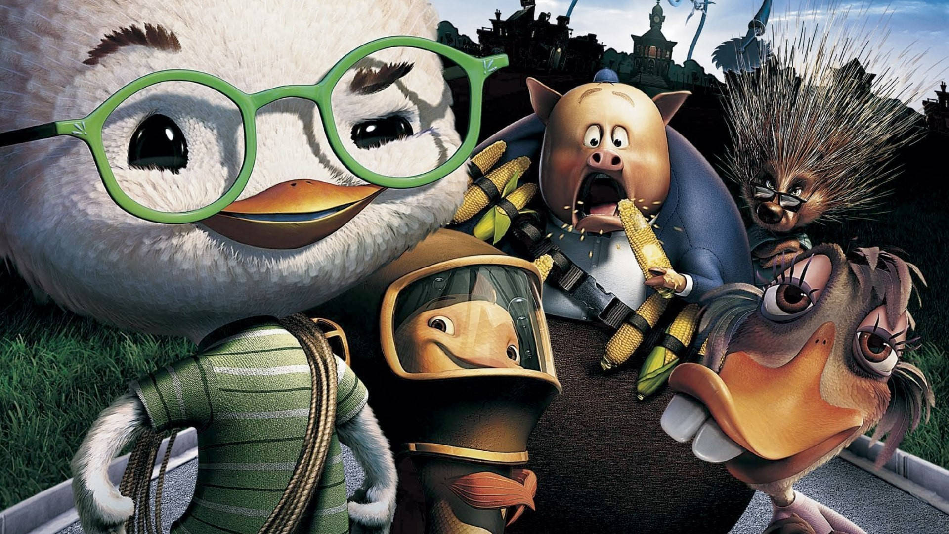 Chicken Little, friends, pig, Full HD Desktop Wallpaper