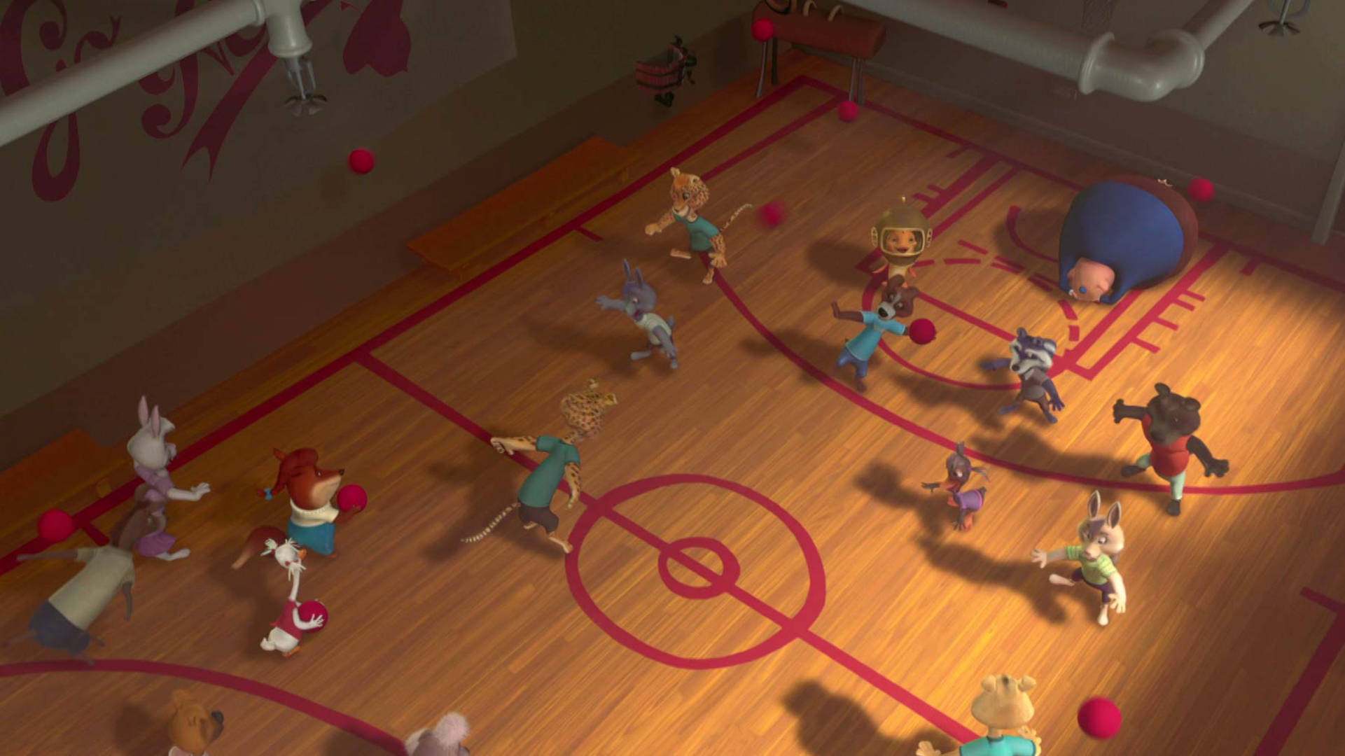 Chicken Little, dodge ball game, animated animal characters, Full HD Desktop Wallpaper