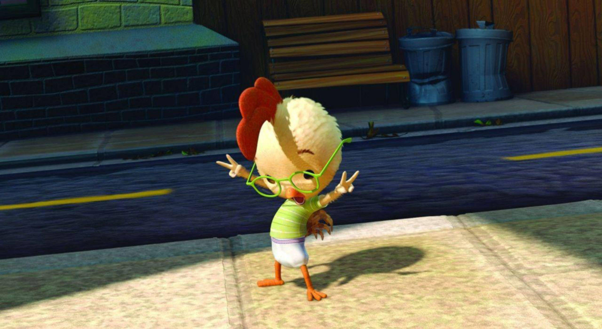 Chicken Little, glasses, red comb, Full HD Desktop Wallpaper