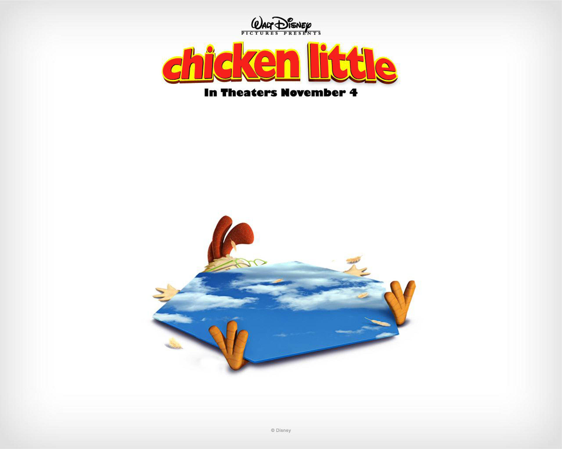Chicken Little, blue sky, clouds, Full HD Desktop Wallpaper