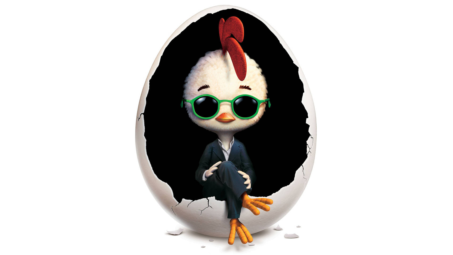 Chicken Little, cracked egg, suit, Full HD Desktop Wallpaper