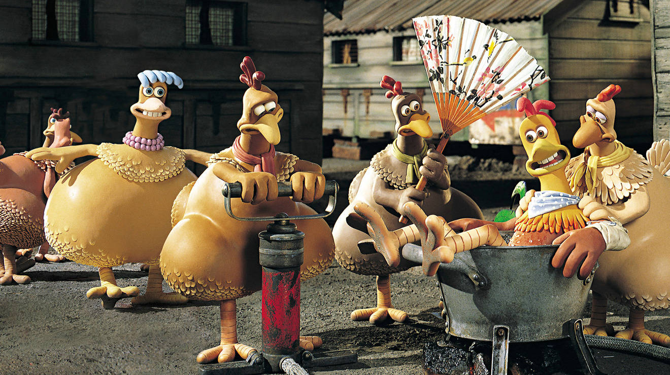 Chicken Run, red pump, fan, HD Desktop Wallpaper