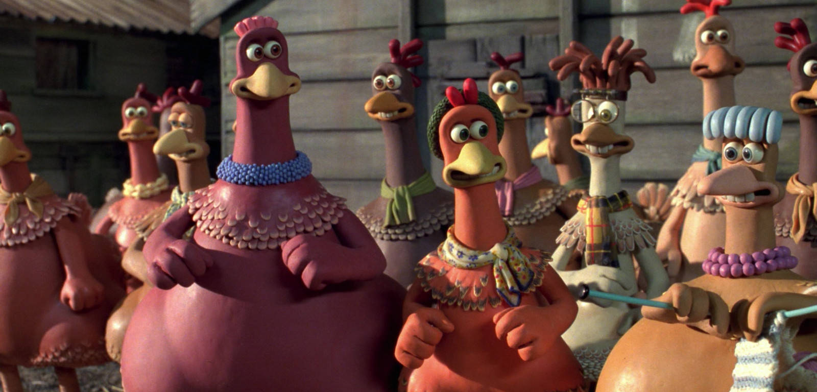 Chicken Run, clay chickens, colorful outfits, HD Desktop Wallpaper