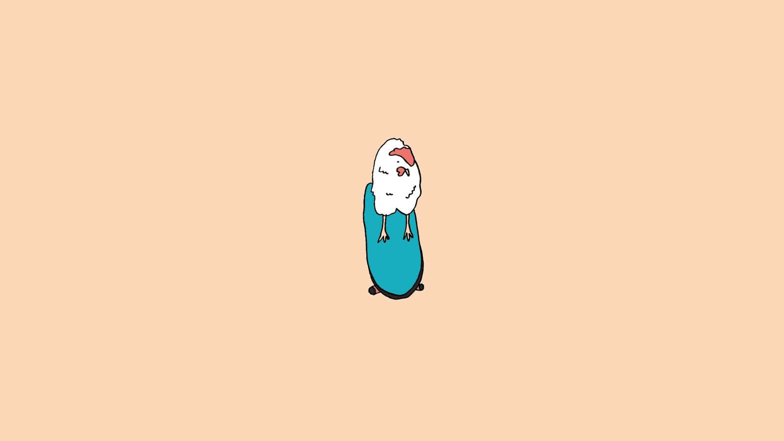 hilarious chicken, skateboard, teal skateboard, HD Desktop Wallpaper