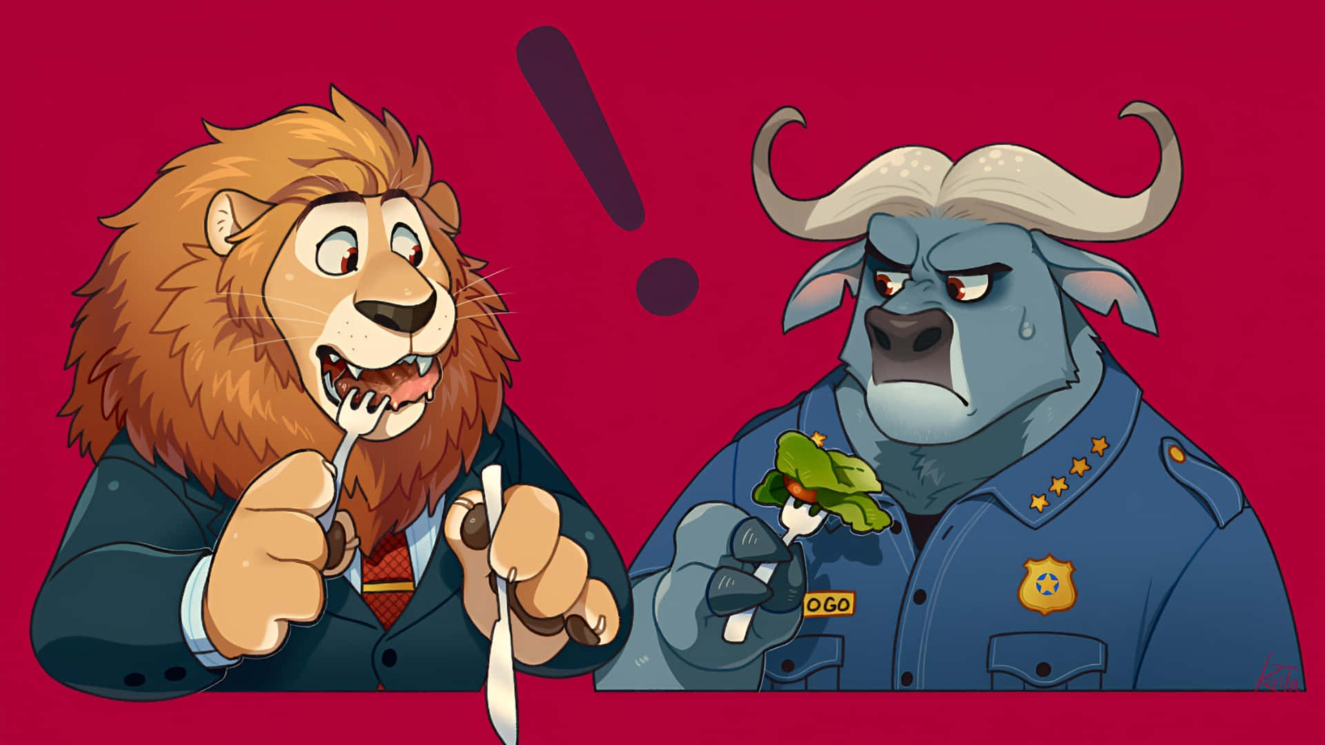 Chief Bogo, lion character, cartoon lion, Full HD Desktop Wallpaper