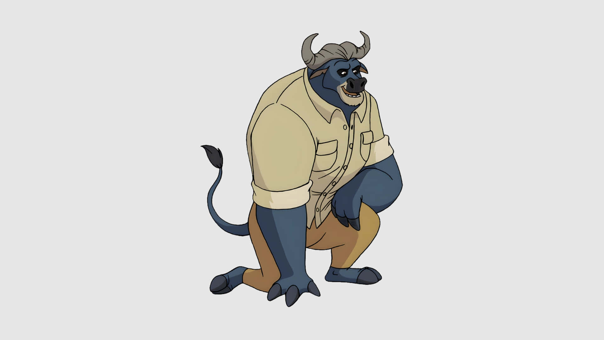 Chief Bogo, gray horns, beige shirt, Full HD Desktop Wallpaper