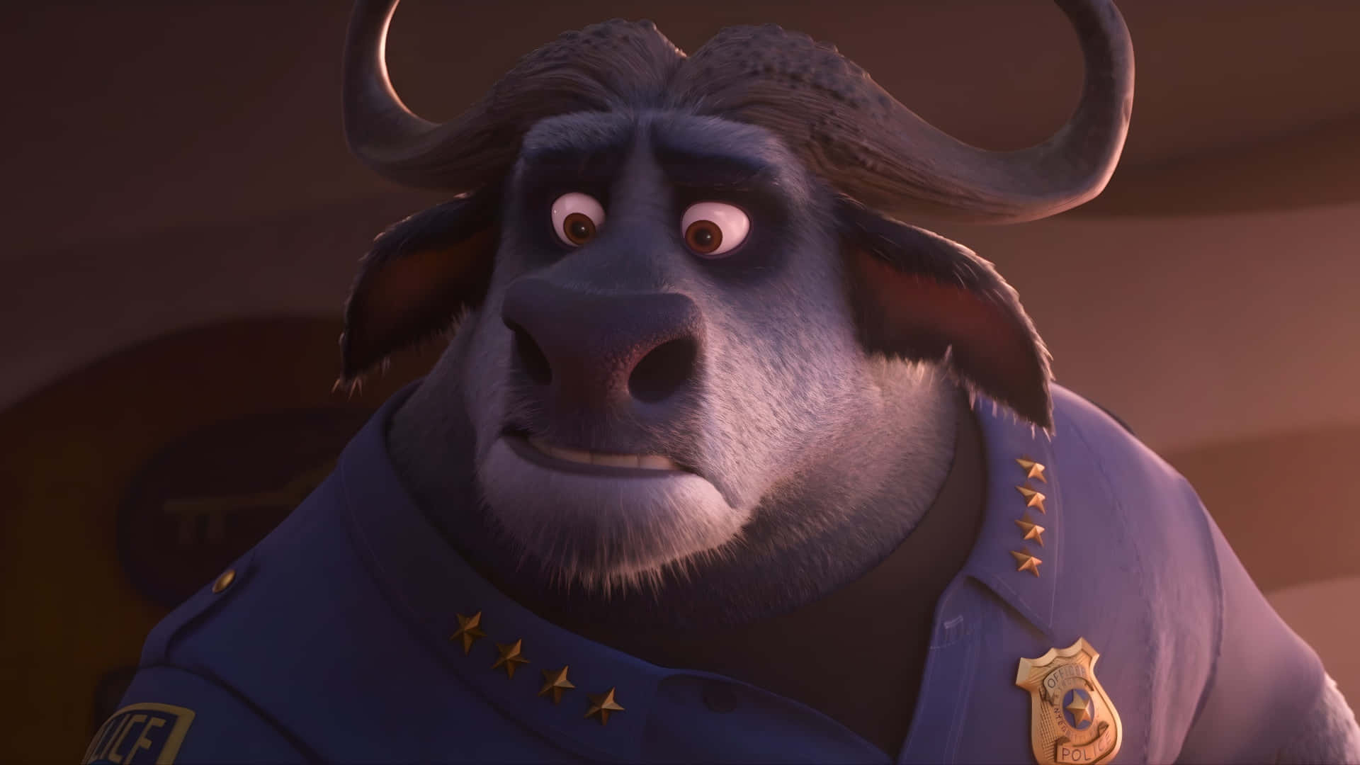 Chief Bogo, blue buffalo, large horns, Full HD Desktop Wallpaper