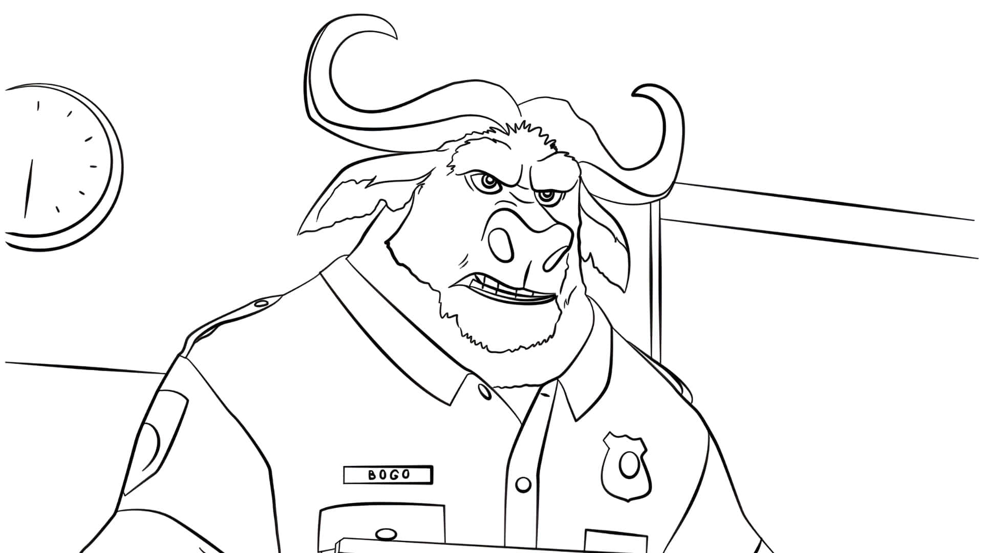 Chief Bogo, police uniform, clipboard, Full HD Desktop Wallpaper