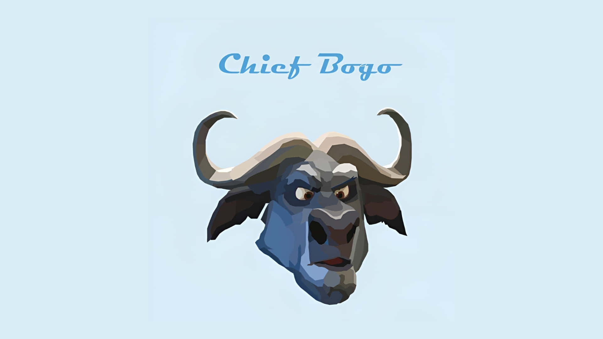 Chief Bogo, bull head, curved horns, Full HD Desktop Wallpaper