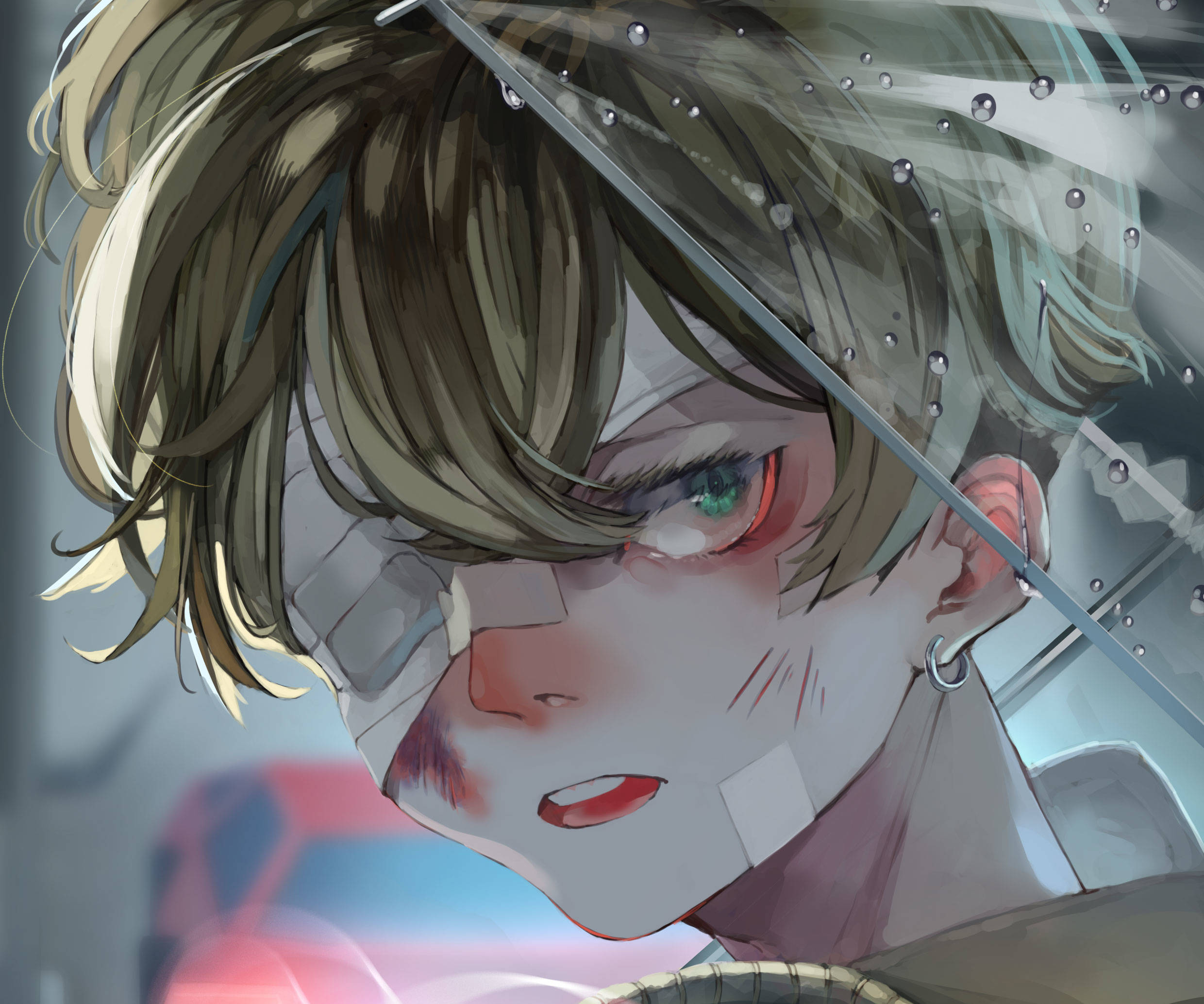 Chifuyu Matsuno, messy brown hair, bandaged face, Full HD Desktop Wallpaper