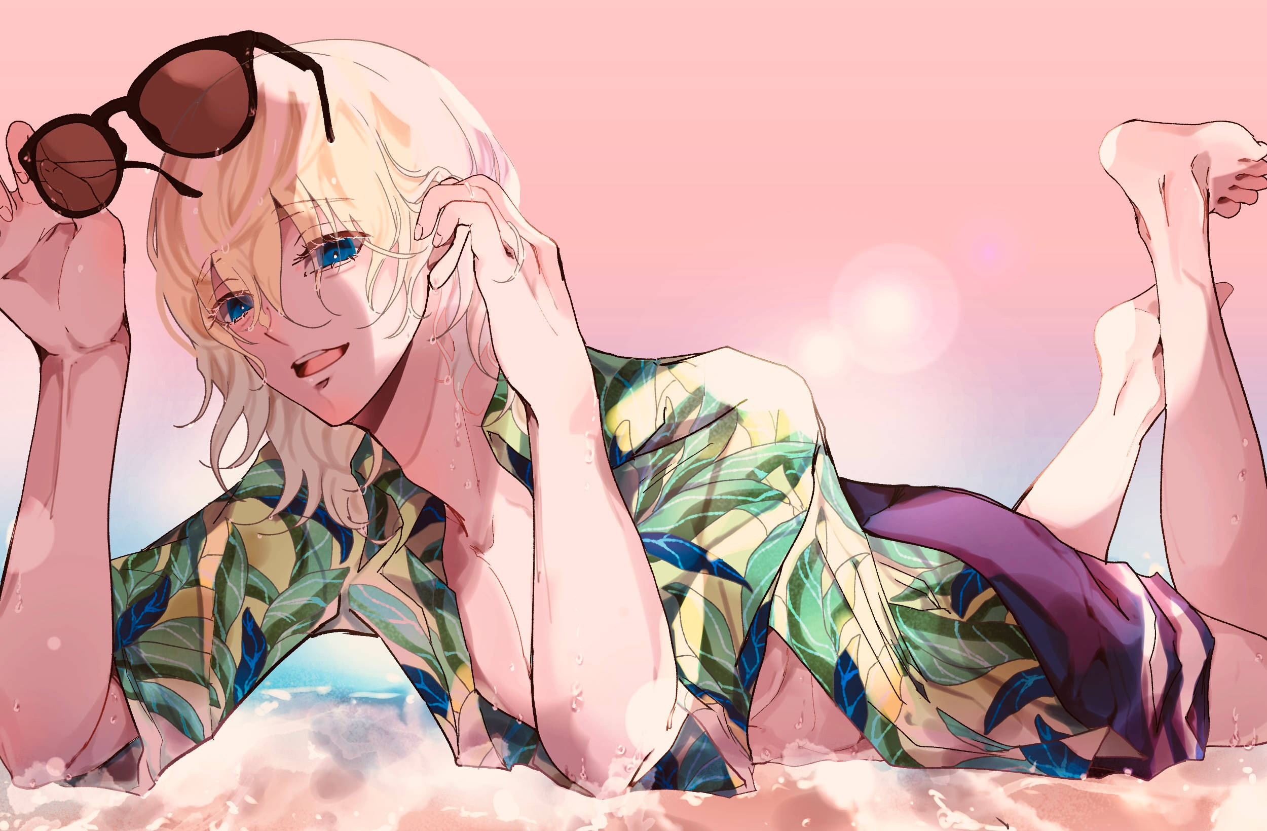 Chifuyu Matsuno, summers, beach, Full HD Desktop Wallpaper
