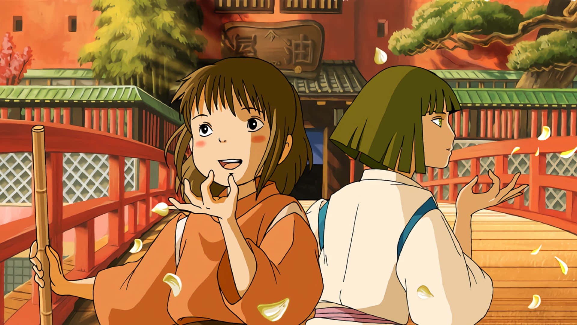 Chihiro Ogino, mysterious companion, bathhouse, Full HD Desktop Wallpaper