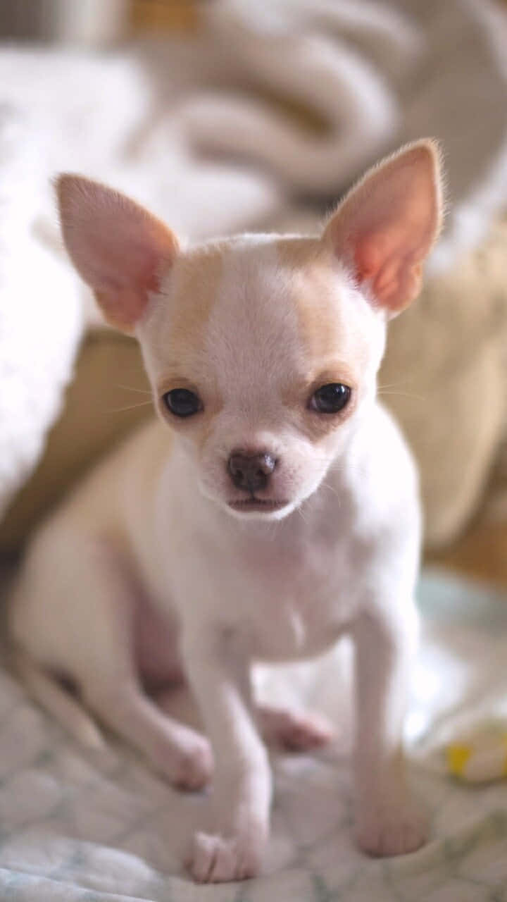 baby brown chihuahua, cream chihuahua puppy, large dark eyes, HD Phone Wallpaper