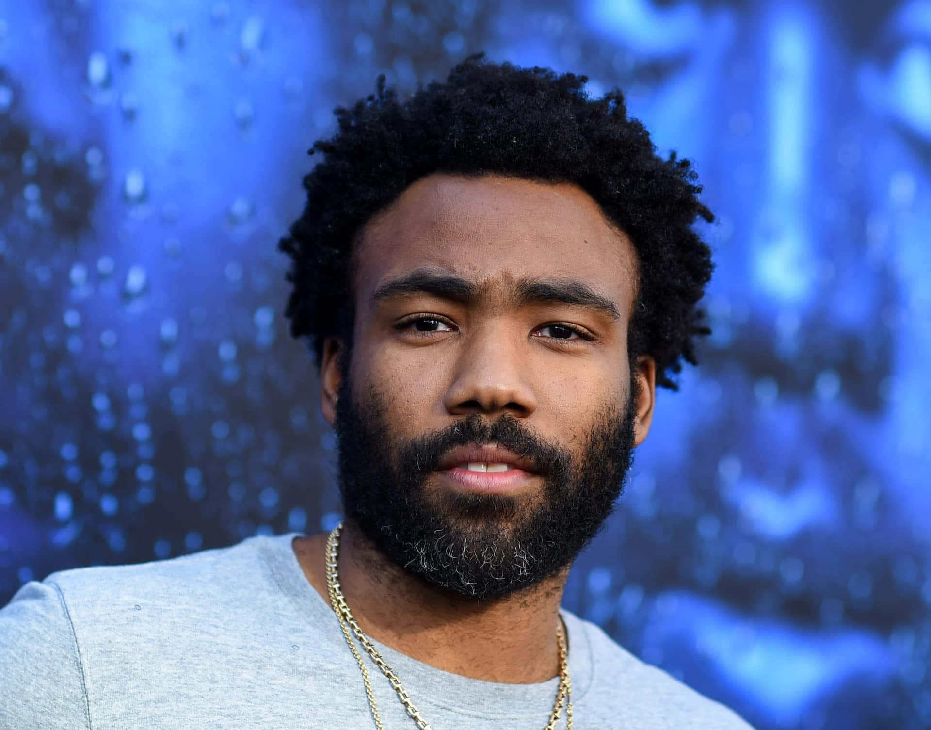Childish Gambino, beard, curly hair, Full HD Desktop Wallpaper