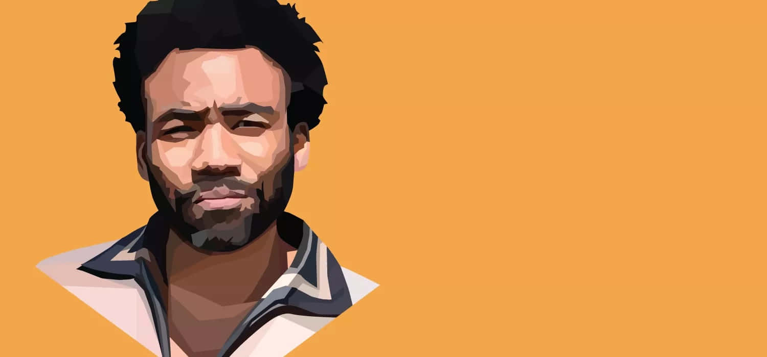 Childish Gambino, vector portrait, orange background, HD Desktop Wallpaper
