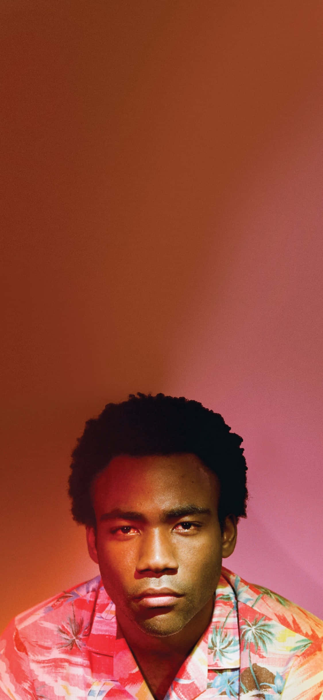 Childish Gambino, red gradient, orange and pink background, Full HD Phone Wallpaper