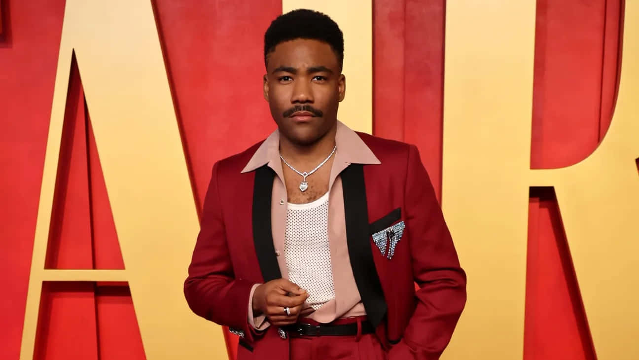 Childish Gambino, red blazer, black lapels, HD Desktop Wallpaper