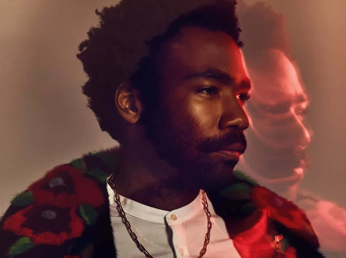 Childish Gambino, afro hair, floral coat, SD Desktop Wallpaper