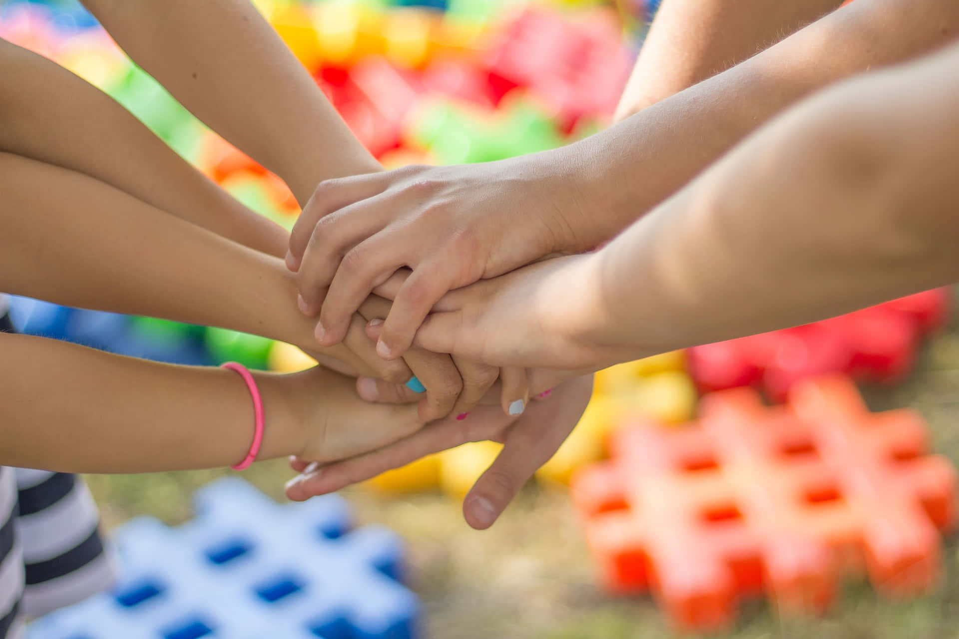 children, hands, circle, Full HD Desktop Wallpaper