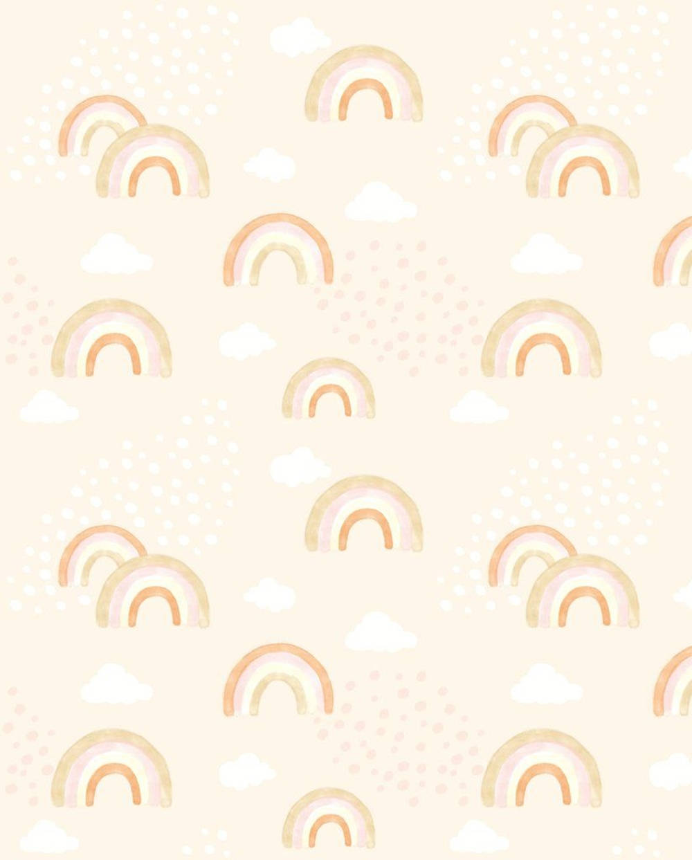boho children, rainbow, pastel watercolor, SD Phone Wallpaper