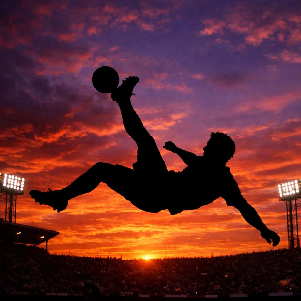 una chilena, soccer player, silhouette, SD Desktop Wallpaper