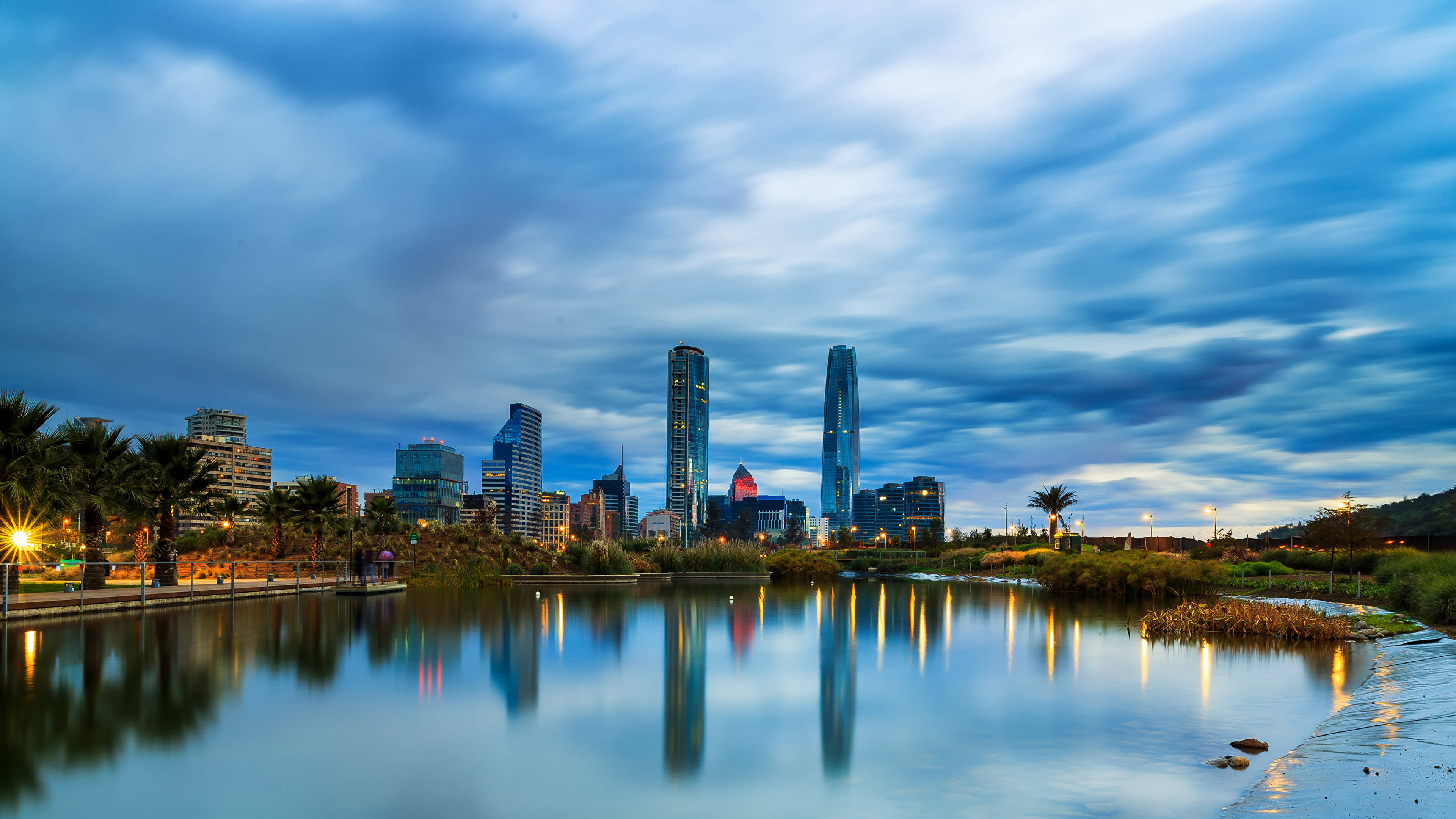 Chile, cityscape, dusk, 4K Desktop Wallpaper